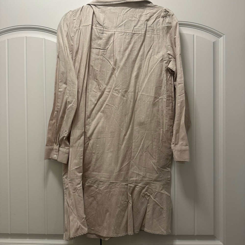 Cream Shirt Dress- NWT XL - Picture 4 of 6